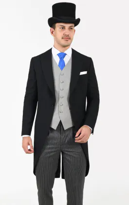 2 Piece Wool Morning Suit, Top Hat, Vest, Shirt