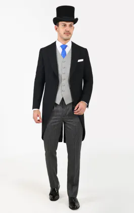 2 Piece Wool Morning Suit, Top Hat, Vest, Shirt