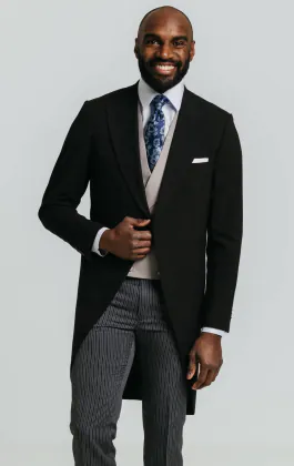 Dobell Black Slim Fit Morning Suit