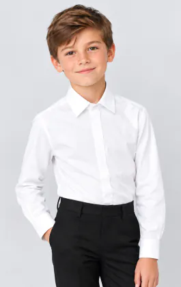 Boys Standard Collar, Plain Fly Front Tuxedo Shirt