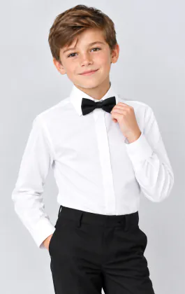 Boys Standard Collar, Plain Fly Front Tuxedo Shirt