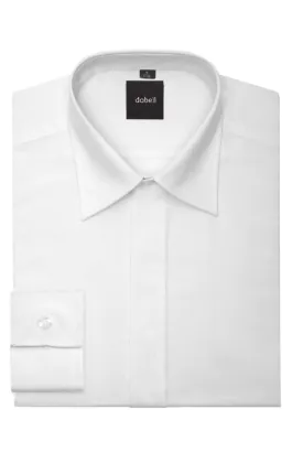 Boys Standard Collar, Plain Fly Front Tuxedo Shirt by Dobell
