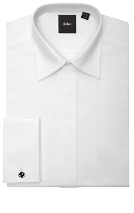 Standard Collar, Plain Front Tuxedo Shirt by Dobell