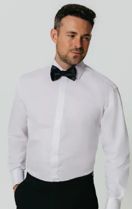 Standard Collar, Plain Front Tuxedo Shirt by Dobell
