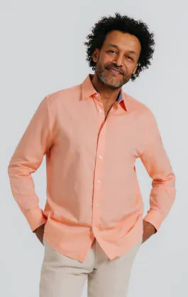 Orange Linen Shirt