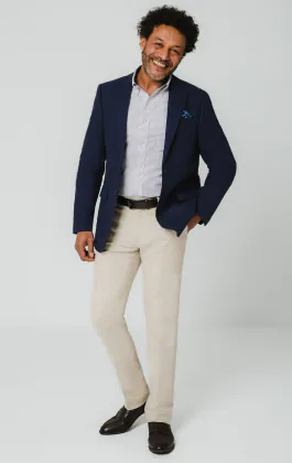 Blue and White Striped Oxford Shirt