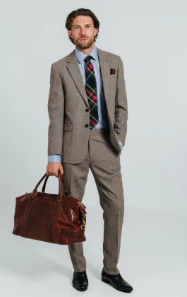 Brown Herringbone Tweed Suit
