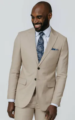 Stone Sharkskin Slim Fit Suit
