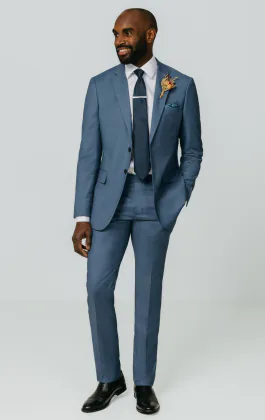 Blue Sharkskin Suit