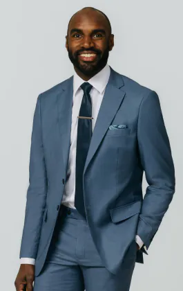 Blue Sharkskin Suit