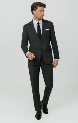 Charcoal Windowpane Check Suit