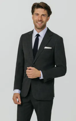 Charcoal Windowpane Check Suit