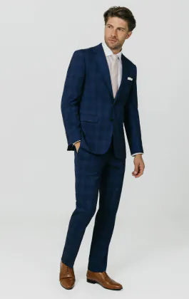 Royal Blue Shadow Check Suit