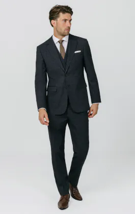 Navy with Rust Check 3 Piece Suit