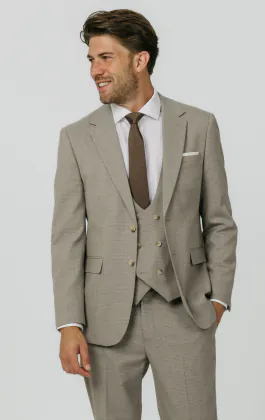 Natural Check 3 Piece Suit