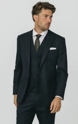 Navy Chalkstripe 3 Piece Suit