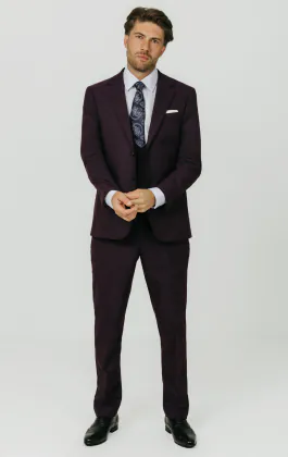 Blackberry Twill 3 Piece Suit