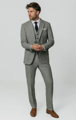 Light Grey Donegal Tweed 3 Piece Suit