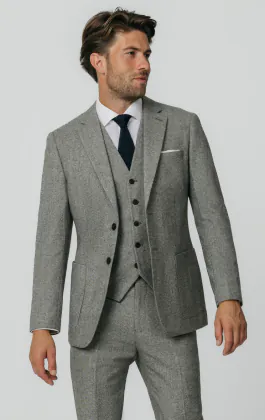 Light Grey Donegal Tweed 3 Piece Suit