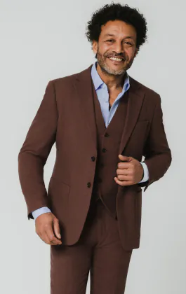 Mocha Linen 3 Piece Suit