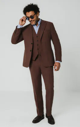 Mocha Linen 3 Piece Suit