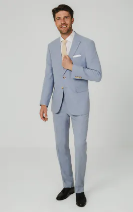 Light Blue Hopsack Suit