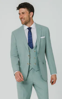 Mint Green Hopsack 3 Piece Suit