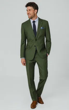 Pine Green Textured Weave Suit