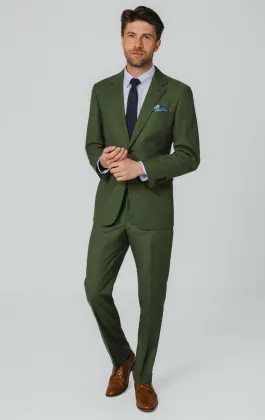 Pine Green Textured Weave 3 Piece Suit