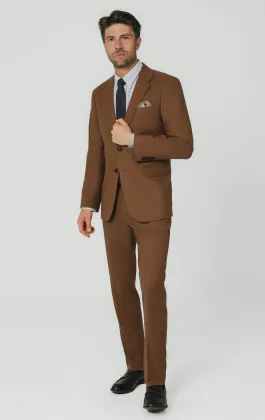 Mid Brown Twill Suit Jacket