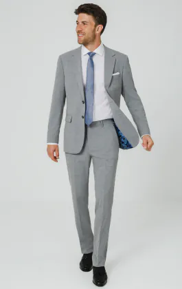 Light Grey & Blue Check Suit