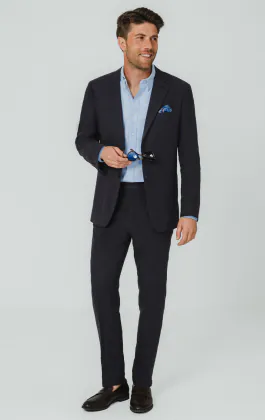 Navy Pure Linen Suit