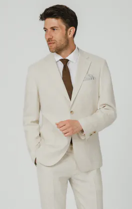 Cream Pure Linen Suit