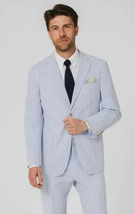 Blue & White Seersucker Suit