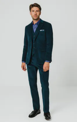Teal Corduroy 3 Piece Suit