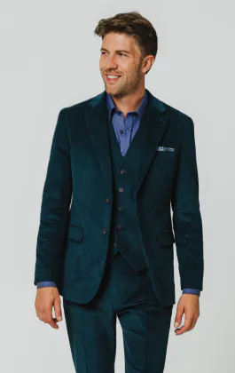 Teal Corduroy 3 Piece Suit