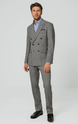 Grey Twill Tweed Suit