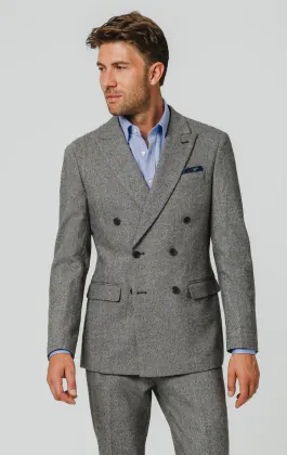 Grey Twill Tweed Suit