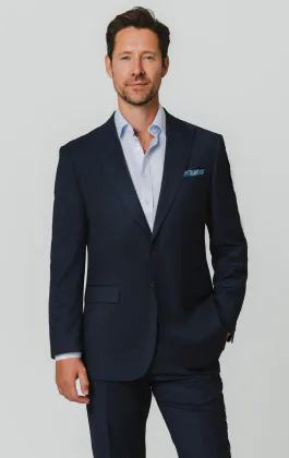 Navy Birdseye Suit