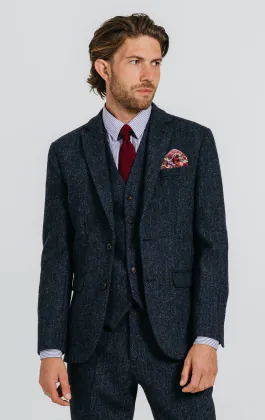 Harris Tweed Blue Herringbone Suit