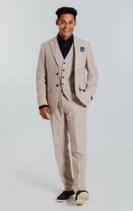 Sand Linen 3 Piece Suit