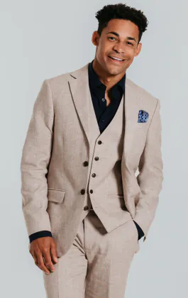 Sand Linen 3 Piece Suit
