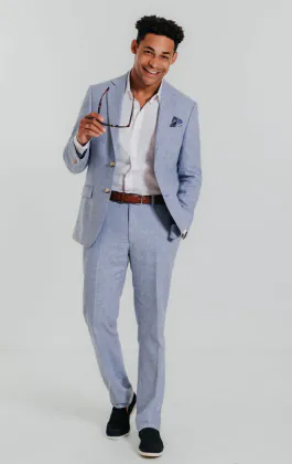Light Blue Linen Suit