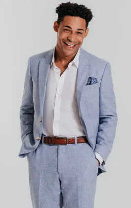 Light Blue Linen Suit
