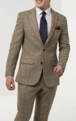 Fuzzy harris tweed suit deals