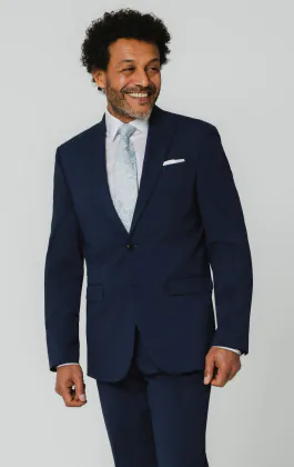 Blue Suit with Peak Lapel
