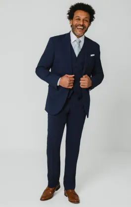 Blue Suit with Peak Lapel