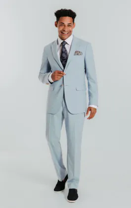 Light Blue Suit with Peak Lapel