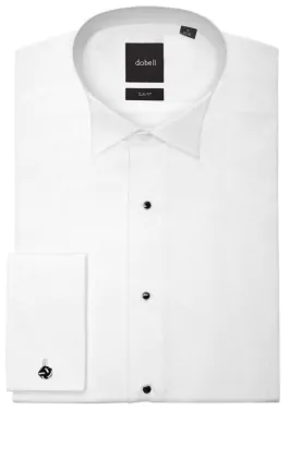 Wing Collar, Marcella Front Slim Fit Tuxedo Shirt by Dobell