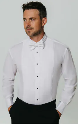Wing Collar, Marcella Front Slim Fit Tuxedo Shirt by Dobell